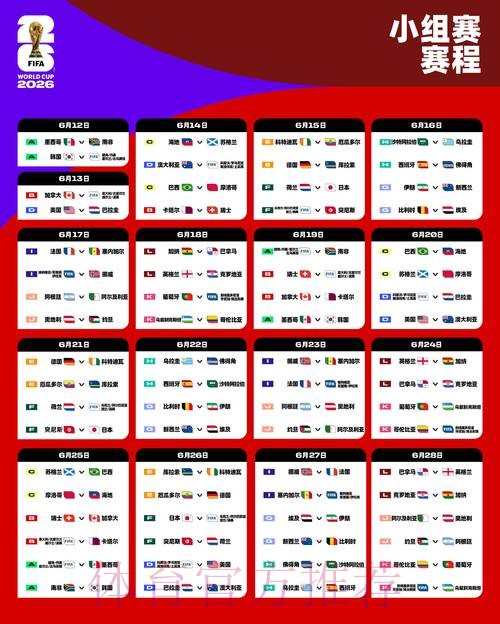 2026世界杯每日赛程最新赛事详情怎么查